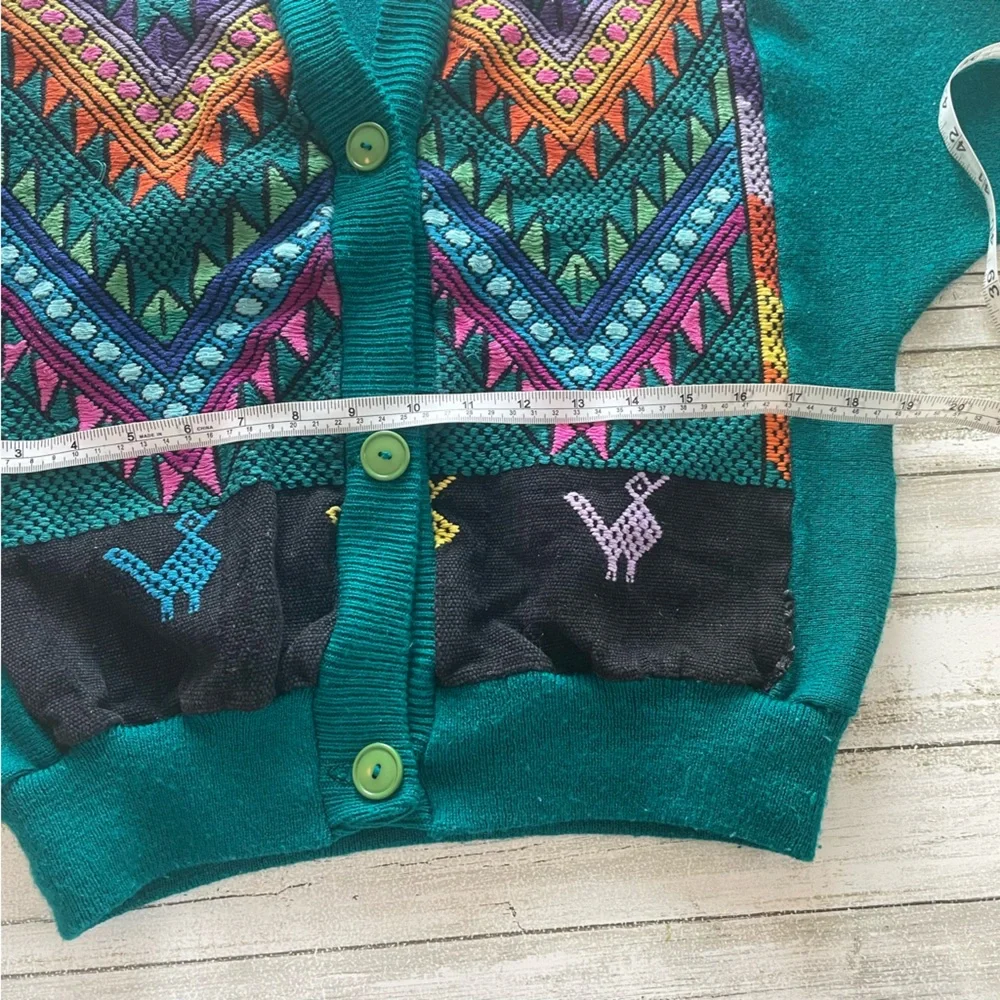 Vintage Colorful Geometric Patterned Cardigan - Picture 3 of 7